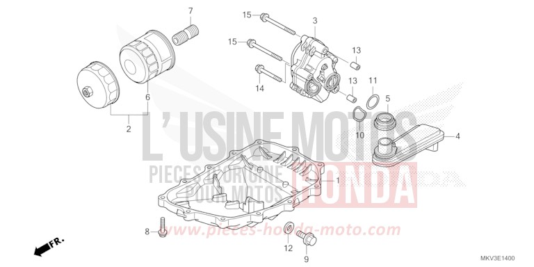 OIL PAN/OIL PUMP for Forza 750 CANDY CHROMOSPHERE RED (R381) from 2024